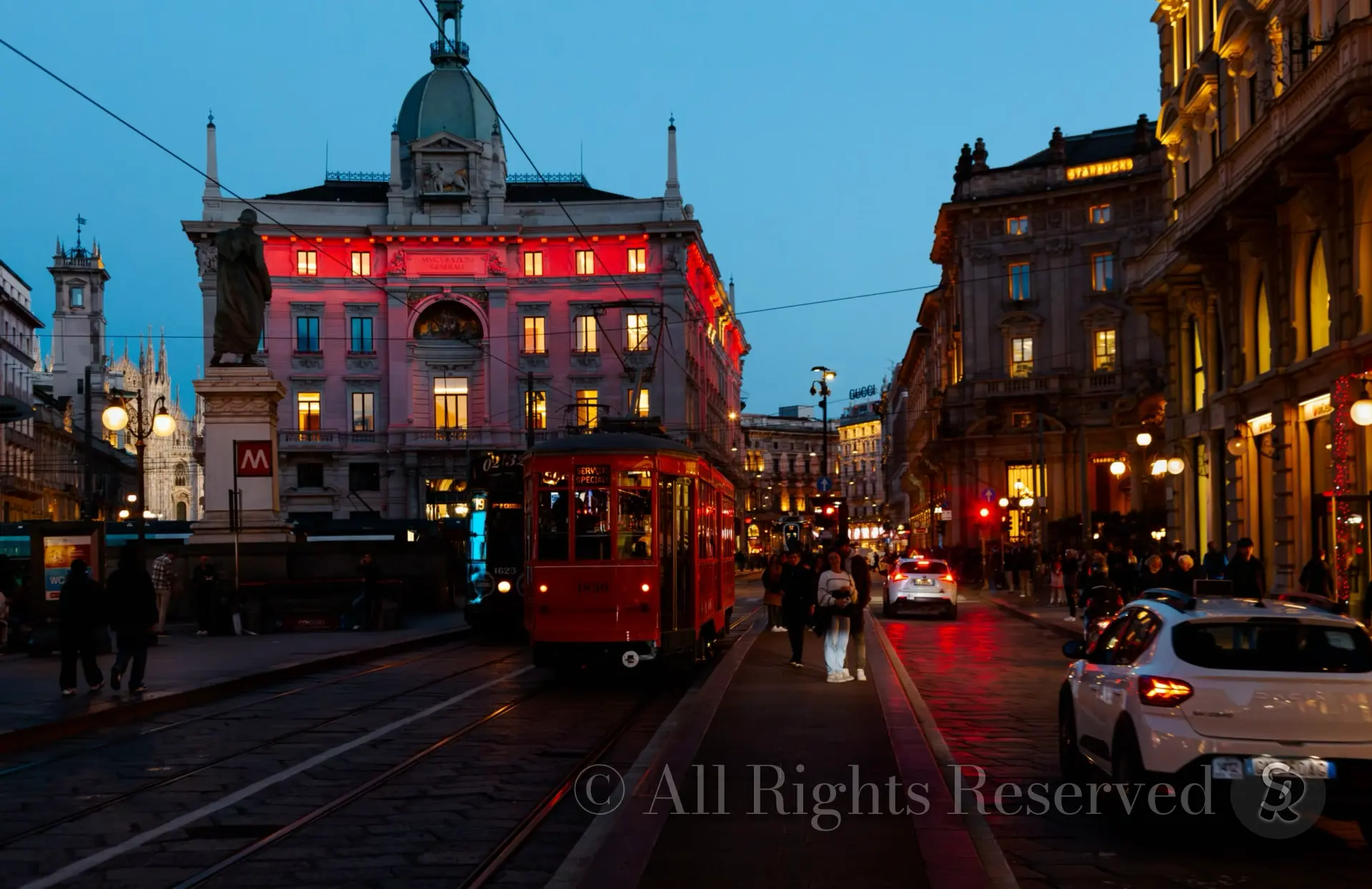 Evening in Milan, Italy