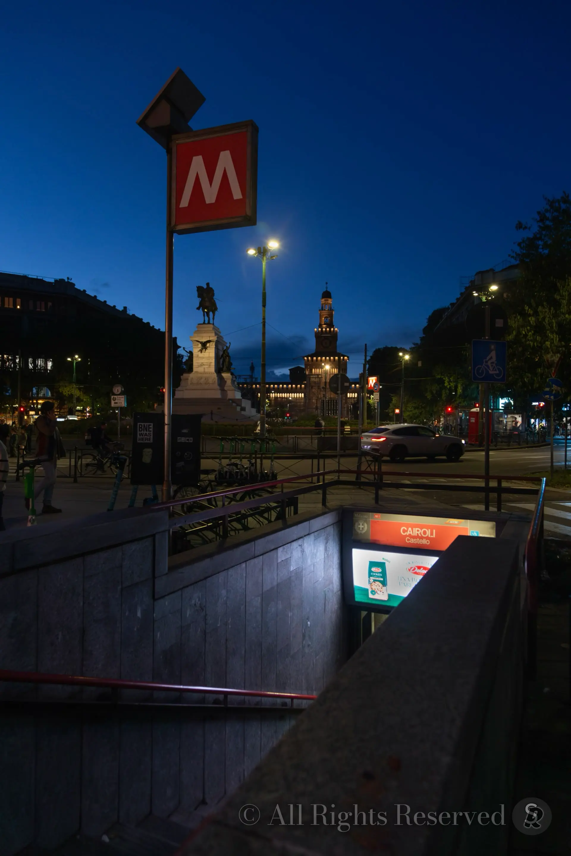 Evening in Milan, Italy